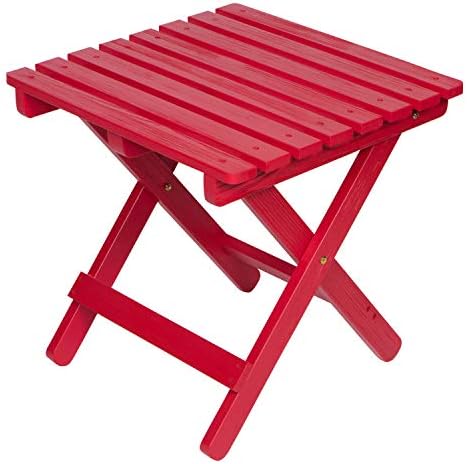 Shine Company 4119CR Square Wooden Folding Side Table Chil