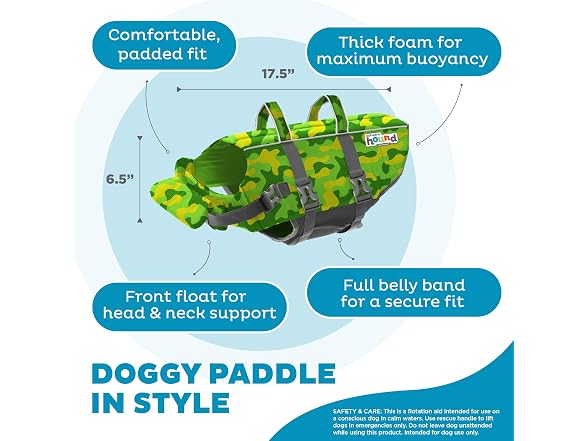 Outward Hound Granby Splash Camo Dog Life Ja
