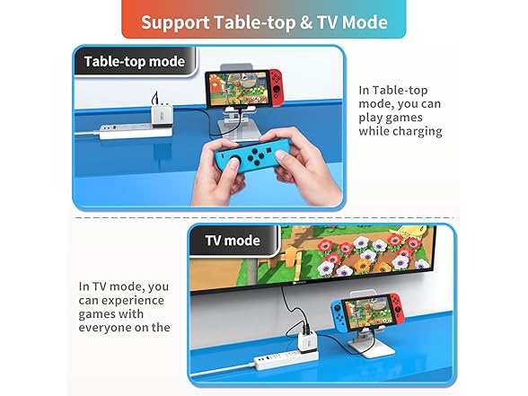 Mirabox 36W Portable TV Docking Station & Charger for Nintendo Switch