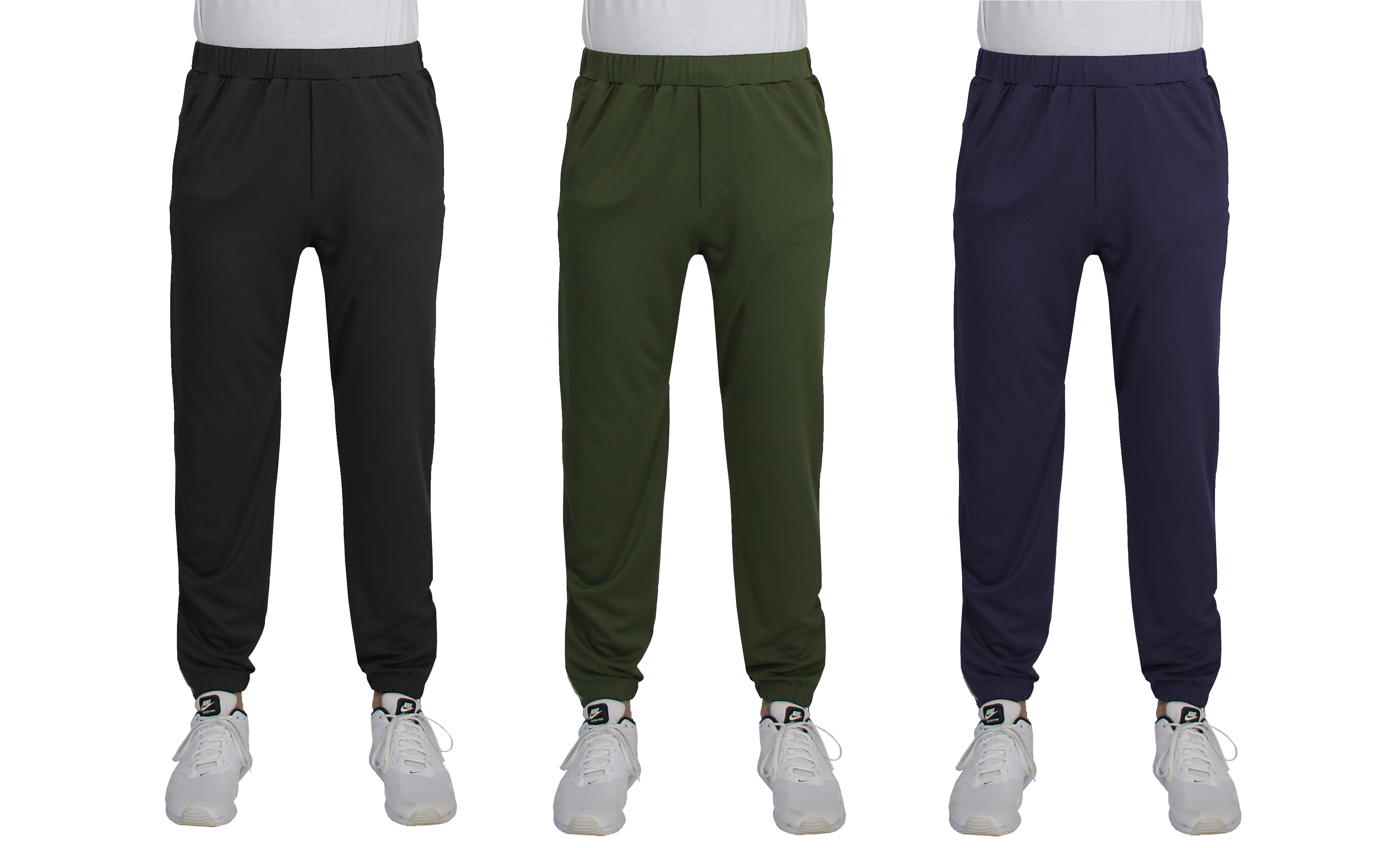 3Pk Mens Active Pants w-Ankle Zippers - Gallery 11