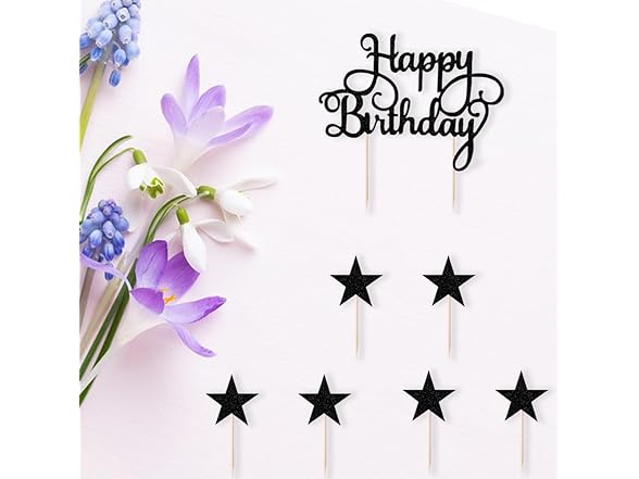  7 ct Backflash Happy Birthday Topper