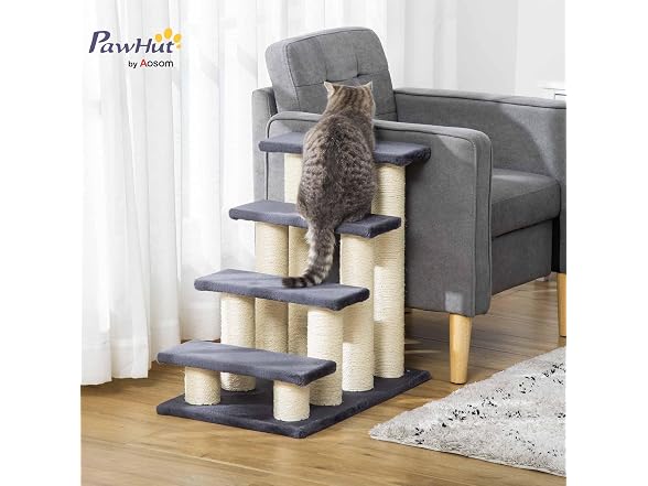 PawHut Cat Tree with 4 Steps for High Beds Couch