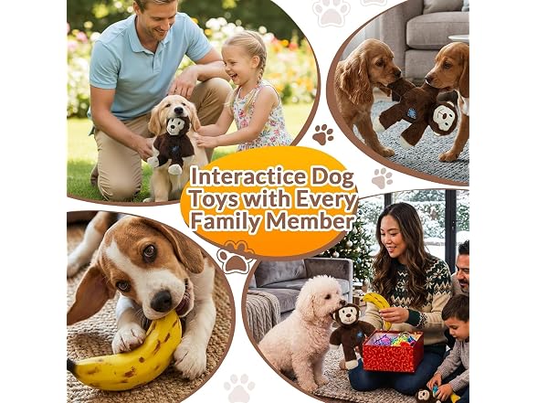 Lewind Dog Squeak Toys Monkey Banana