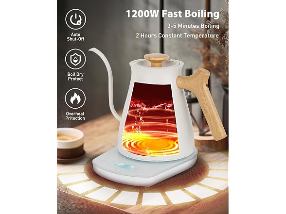 Harriet White Gooseneck Electric Kettle