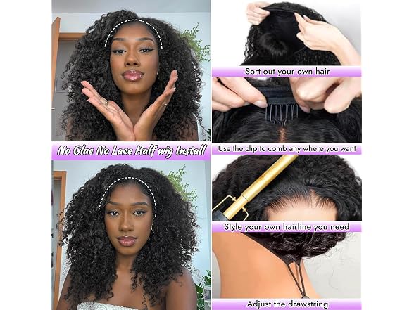 20 | Inch Kinky Curly Half Wig