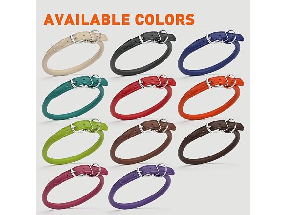 Dogline Rolled Leather Dog Collar
