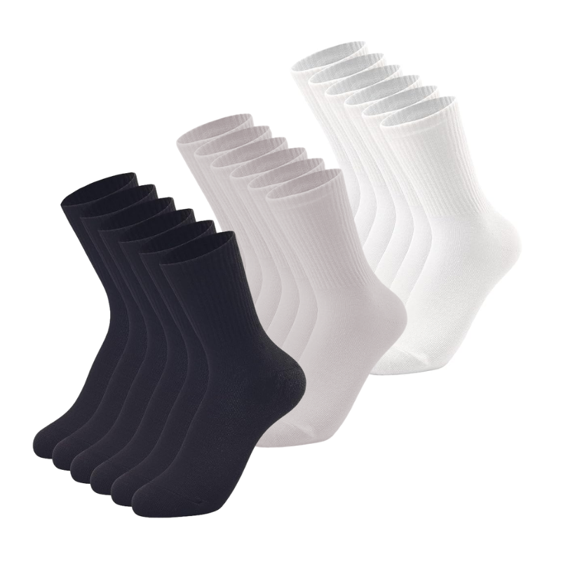 Mens Crew Socks Cotton 24 Pairs - Gallery 5