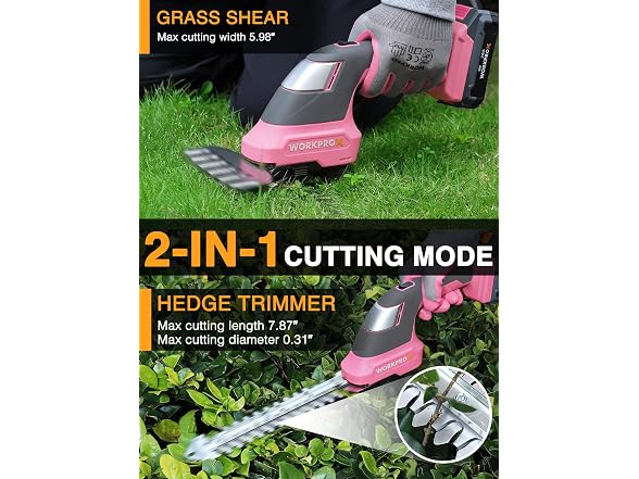 WORKPROX 20V Pink Grass Shear