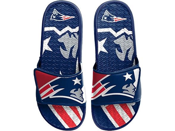 PATRIOTS Mens Logo Gel Slides (S)