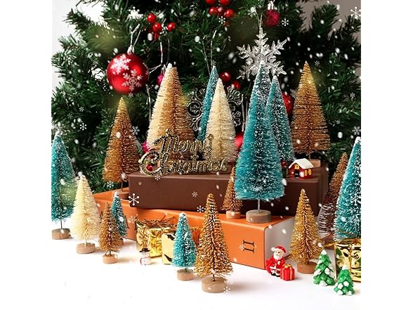KISIQI 30 Piece Mini Christmas Trees