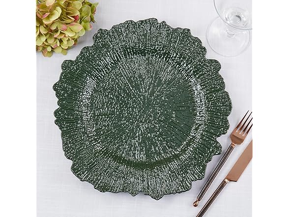 SARO LIFESTYLE Scalloped Decorative Charger Plates (Set of 4) 