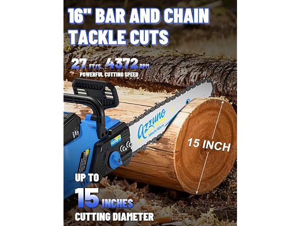 AZZUNO 16" Cordless Electric Chainsaw