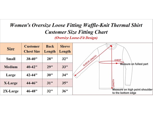 5Pk Womens Waffle-Knit Thermal Shirts