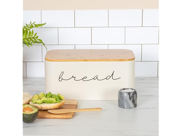 Bloomingville Metal "bread" Bin with Bamboo Lid