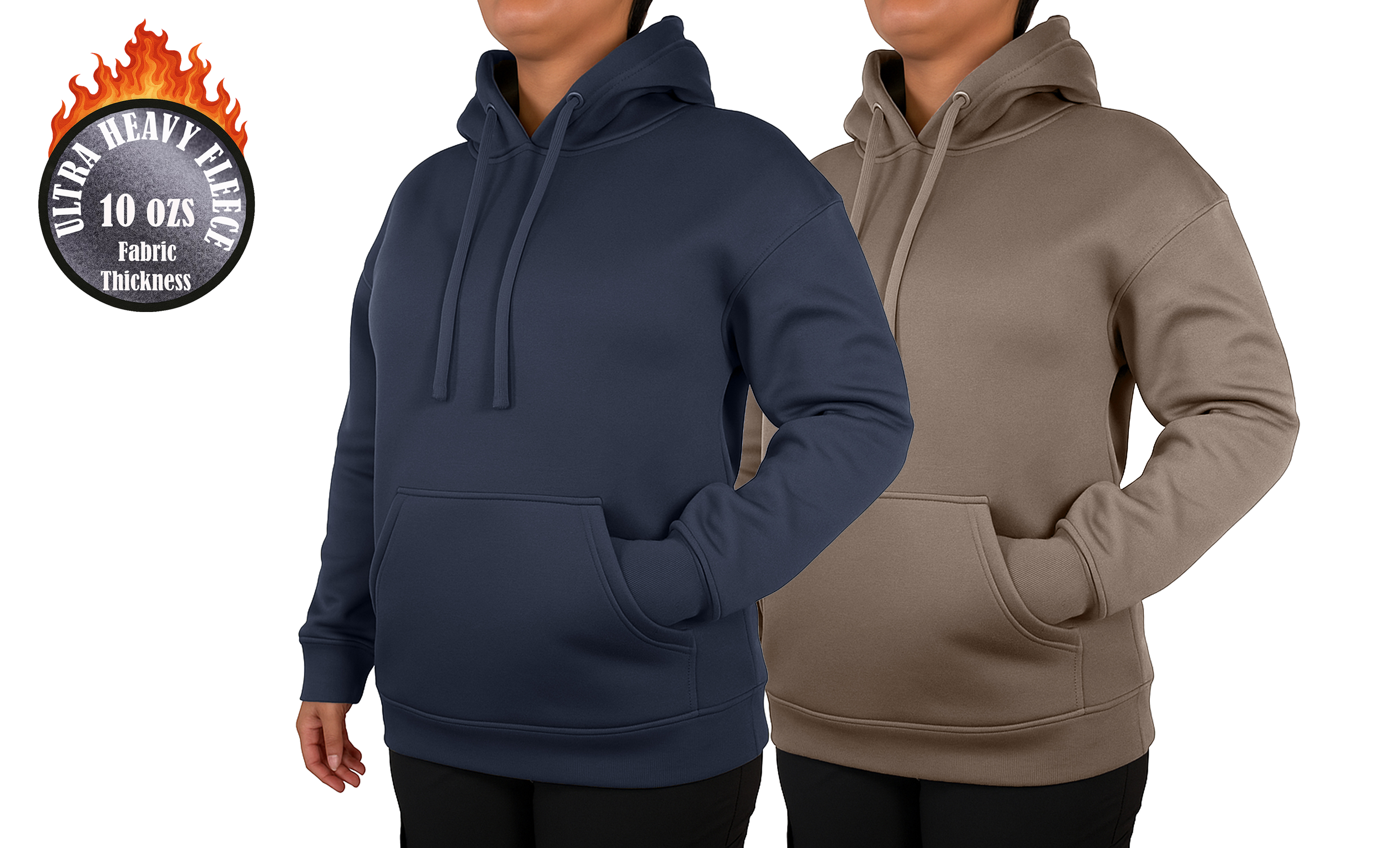 Womens Heavyweight Fleece-Lined Pullover Hoodie - Gallery 26