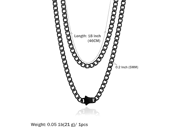 MISWOYI Cuban Link Chain 18"