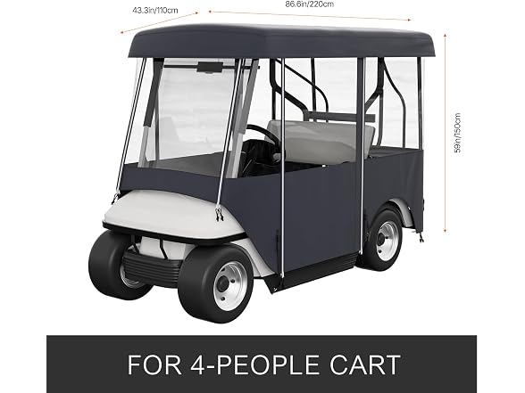 Golf Cart Enclosure 86'', 4-Person Golf Cart