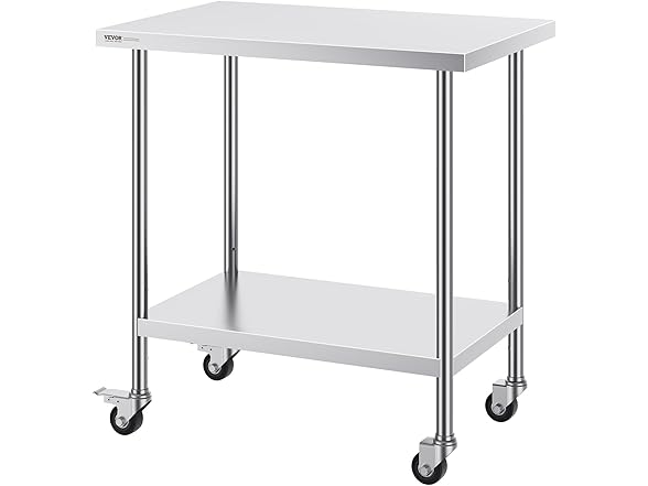 VEVOR Stainless Steel Work Table 24 x 36 x 38 Inch