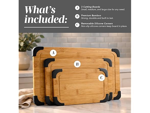COOK WITH COLOR Non-Slip Cutting Board Set