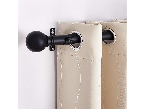 NICETOWN Black Curtain Rods 28-48" Ball