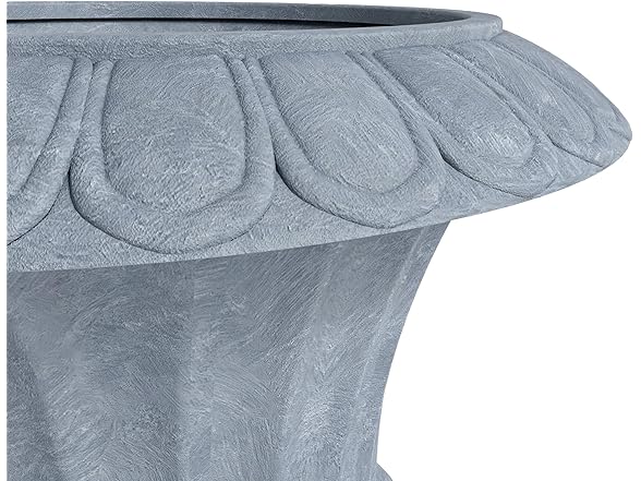 LeisureMod LP28AC Lotus Fiberstone and Clay Urn Planter