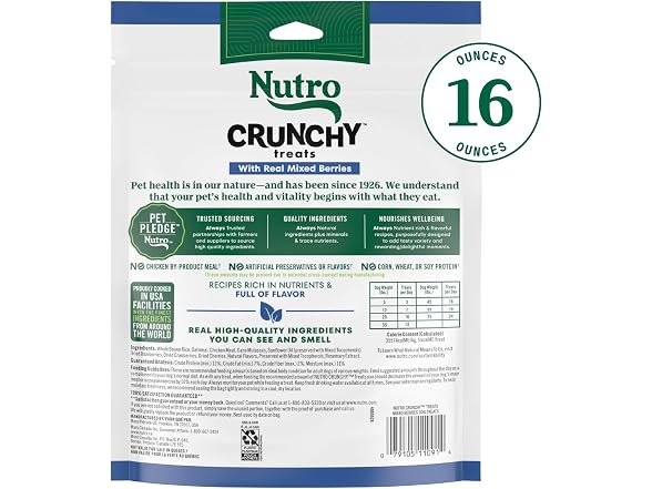 Nutro Crunchy Dog Treats Berries, 16 oz