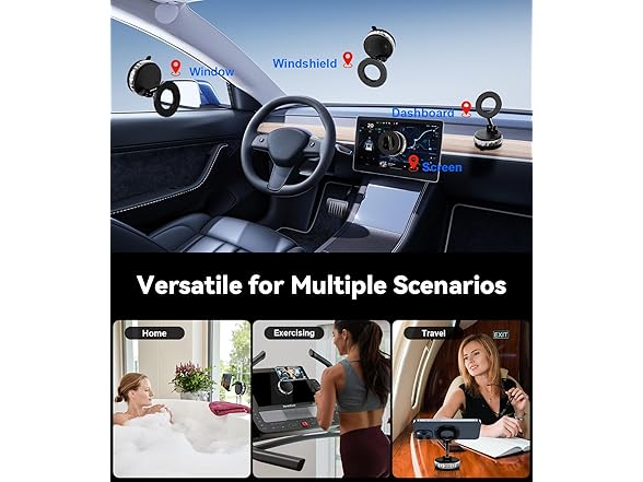 (2 Pack) Suction Magnetic Phone Holder