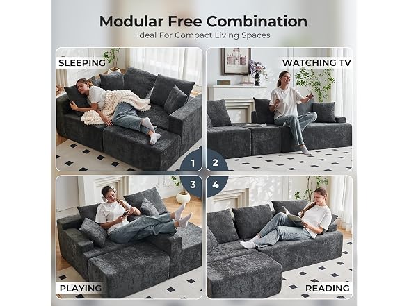Ayovoch Boneless Couch, L Shaped Cloud Sectional Couches