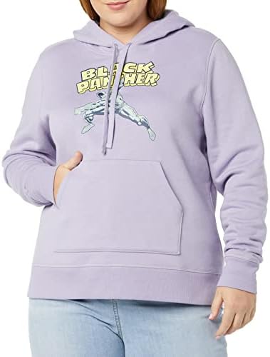 Amazon Essentials Disney | Marvel | Star Wars | Princess Women's Fleece Pullover Hoodie Sweatshirts, Marvel Black Panther, 2X