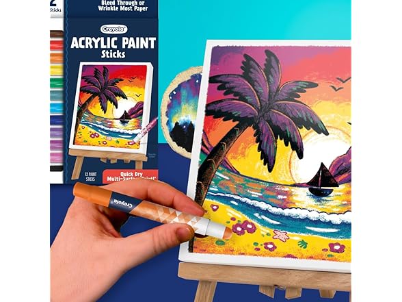 Crayola Acrylic Paint Doodle Sticks (12ct)