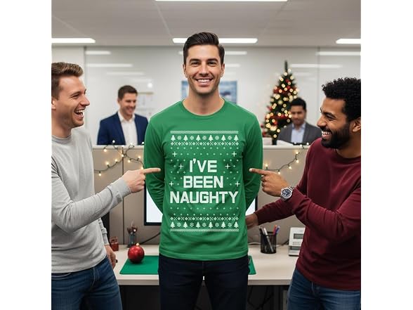 Tstars Men (M) Mele Kalikimaka Santa Long Shirt