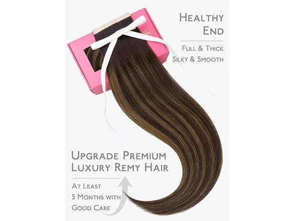 WENNALIFE Dark Brown 3.15" Wide Tape in Hair Extensions
