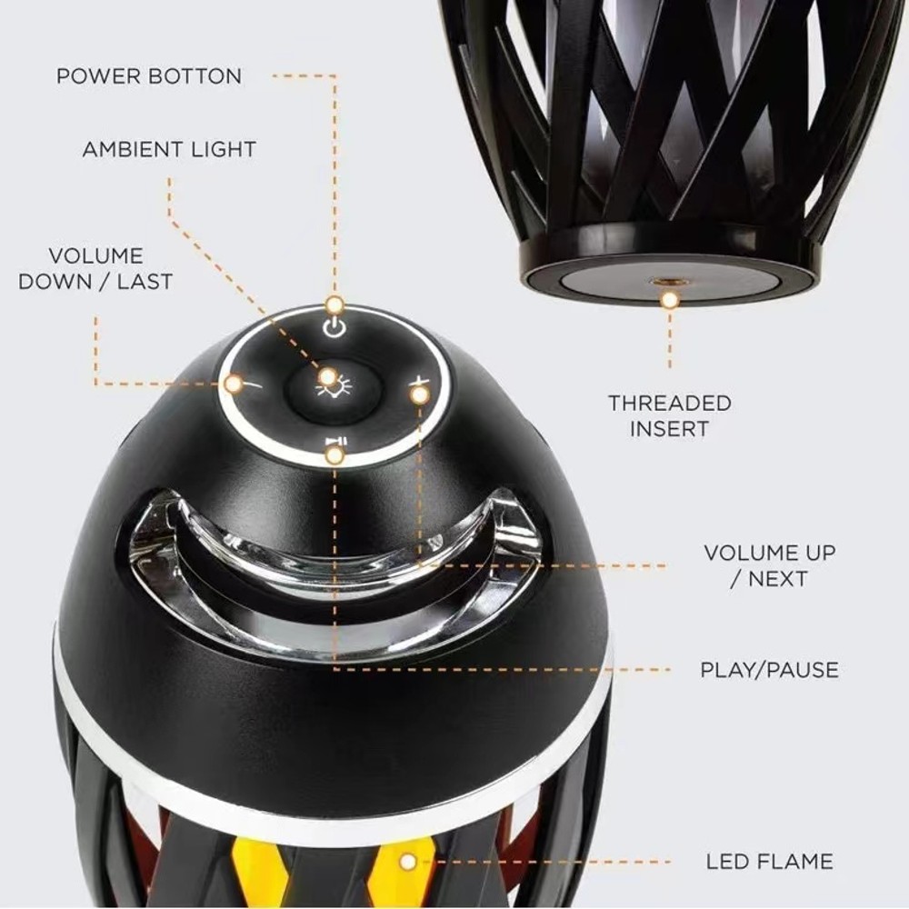 Hakol 2-Pack Tiki LED Flame Bluetooth Speakers - Gallery 15