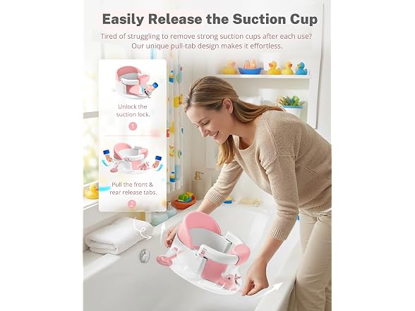ONTHEWEI Pink Baby Bath Seat