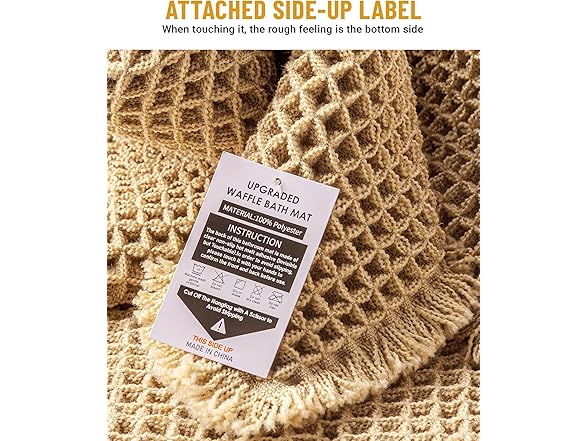 Furicher Large Waffle Bath Mat Set