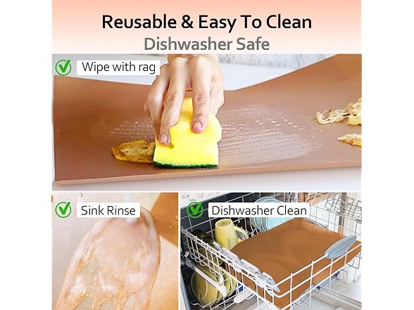 Demiwise 3 Pack Copper Oven Liners for Bottom of Oven