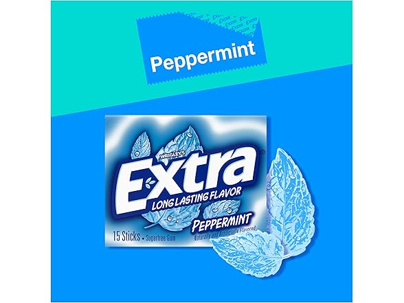 10PK EXTRA Gum Peppermint Sugar Free Chewing Gum