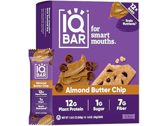 24CT IQBAR Clean Plant Protein Bars- Your Choice