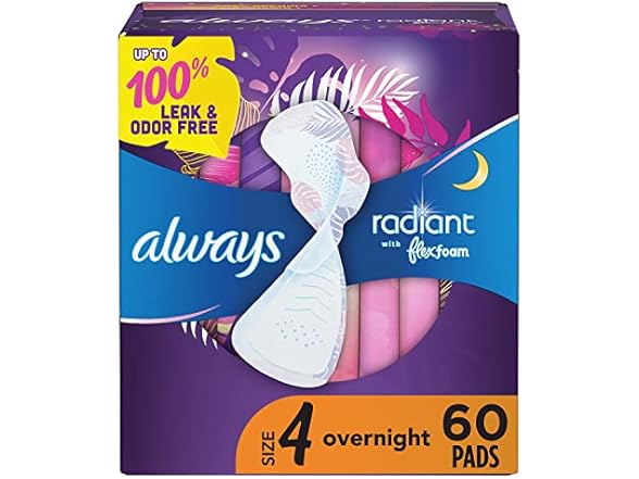 Always Radiant FlexFoam Pads Size 4 20 Count