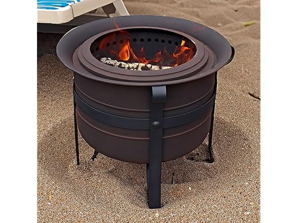 Sunnydaze 23-Inch Cauldron-Style Smokeless Wood-Burning Fire Pit