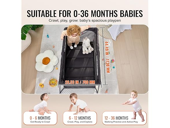 VEVOR Baby Travel Crib and Play Yard