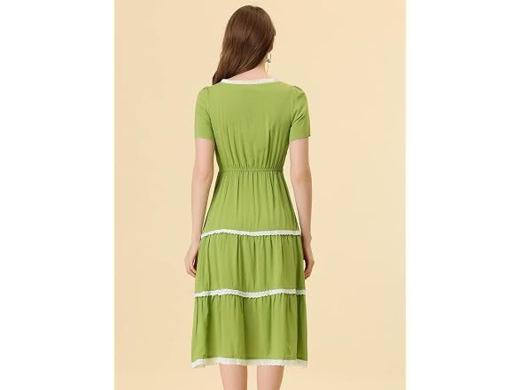 Allegra K Women (XS) Midi Women's Short Neck Dress