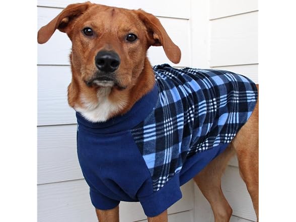 Highline Fleece Dog Coat Blue Plaid (8)