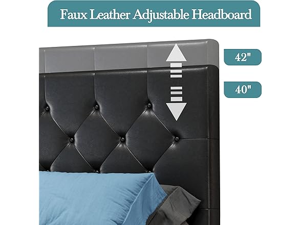 HOOMIC King Platform Storage Bed Frame