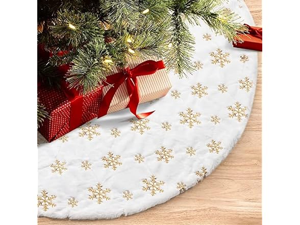 YYCRAFT 1 Yard Faux Fur Fabric with Sequin Snowflake