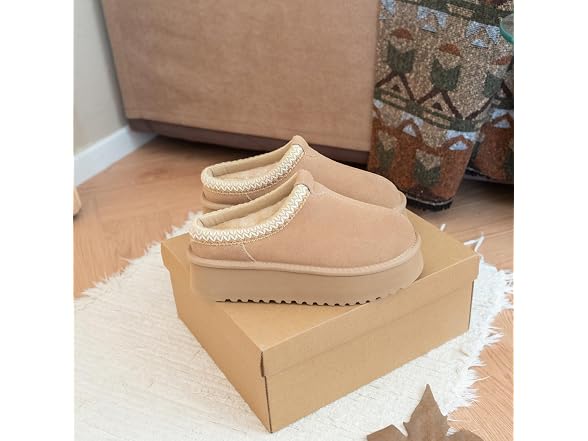 XIXITIAO Suede Leather Platform Slippers