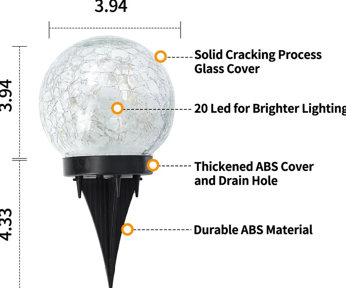 6PK Hakol BH-706 Solar Globe Lights Outdoor - Gallery 9