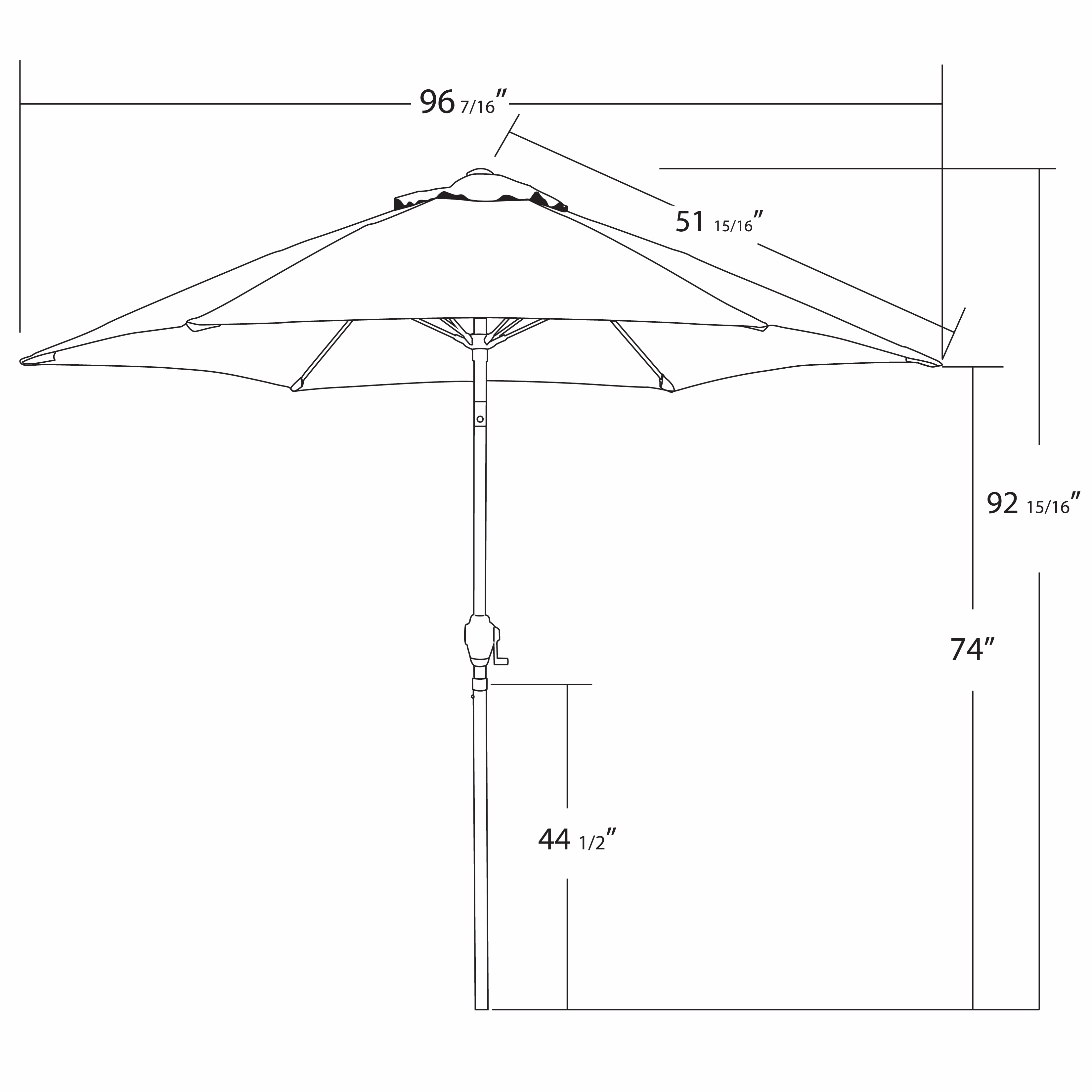 9' Rd Tilting Aluminum Patio Umbrellas - Gallery 24