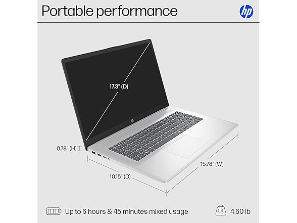 HP 17.3" FHD Intel Core 3 100U Laptop