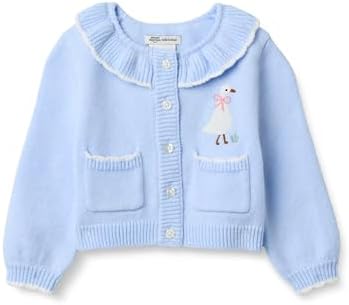 Amazon Essentials x Sofia Grainge Girls' Cardigan Sweater, Light Blue Goose, Large